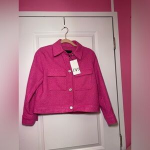 Zara Pink Button-Up Jacket